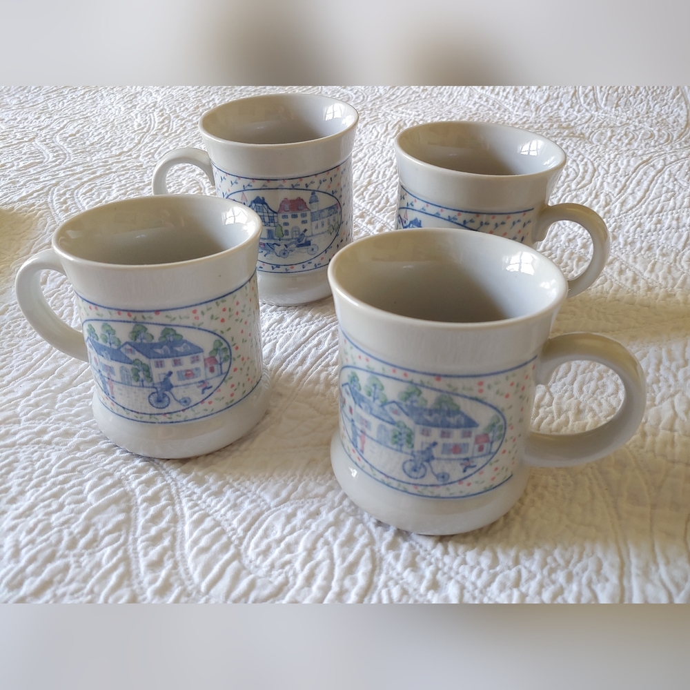 Vintage Cottagecore Mugs - Set of 4